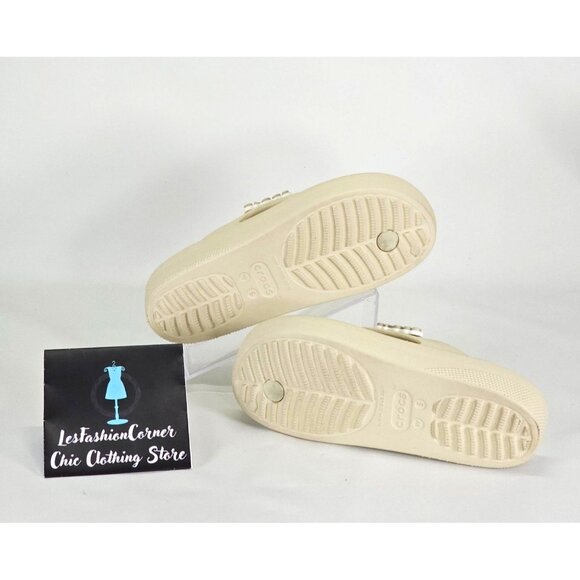 Crocs Women's Cream Croslite Classic Platform Flip Flops Size 6 2121 - Picture 9 of 16